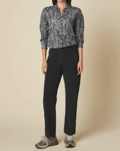 Femme Hartford Pantalon en Velours côtelé 7/8ème Punch granit