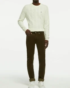 Homme Gant Pantalon en Velours côtelé kaki