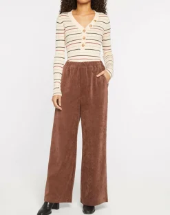 Hot Suncoo Pantalon en Velours côtelé Jessy marron