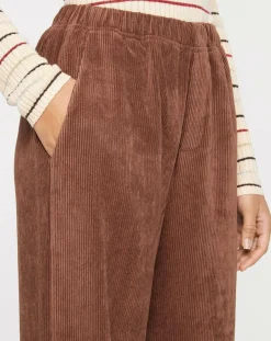 Hot Suncoo Pantalon en Velours côtelé Jessy marron