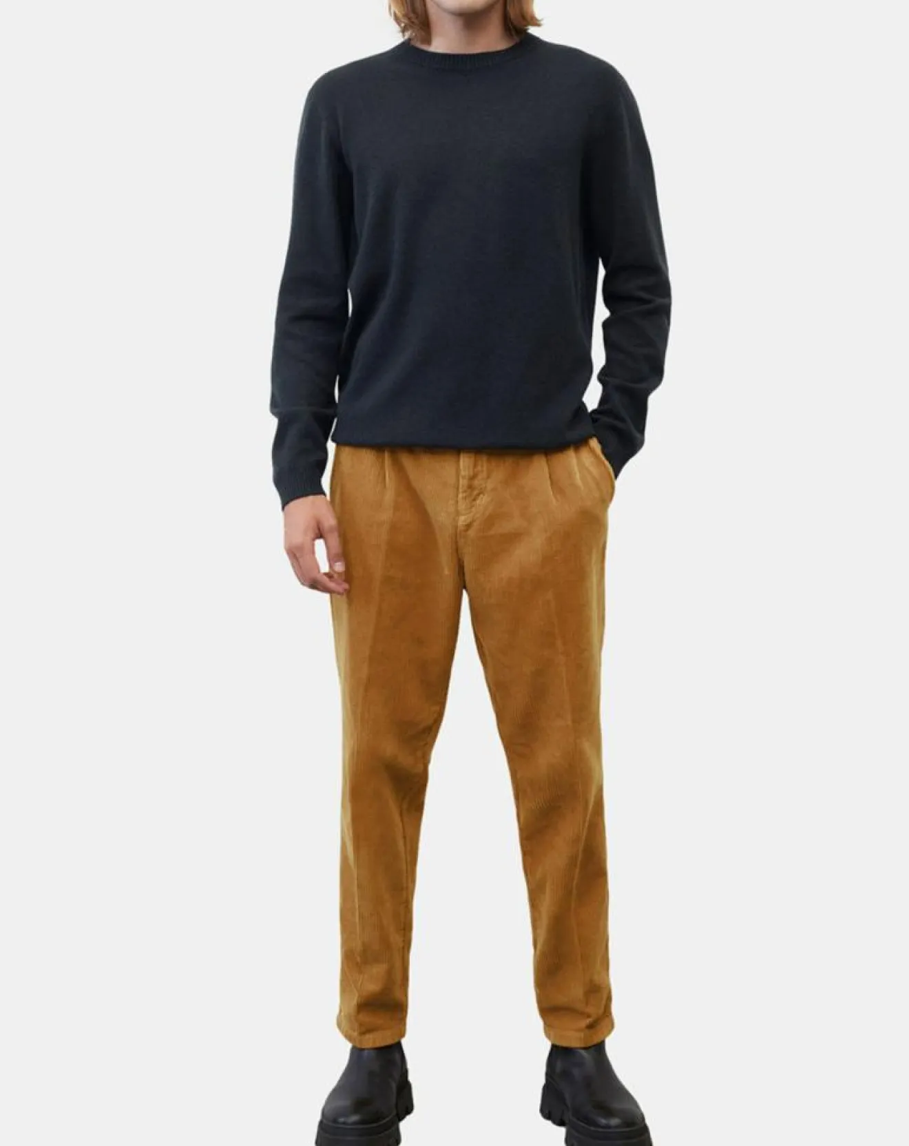 Best Marc O'Polo Pantalon en Velours côtelé 100% Coton Bio Belsbo Pleats brique