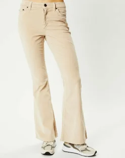 Sale BDG by Urban Outfitters Pantalon en Velours côtelé Mid Rise Flare beige