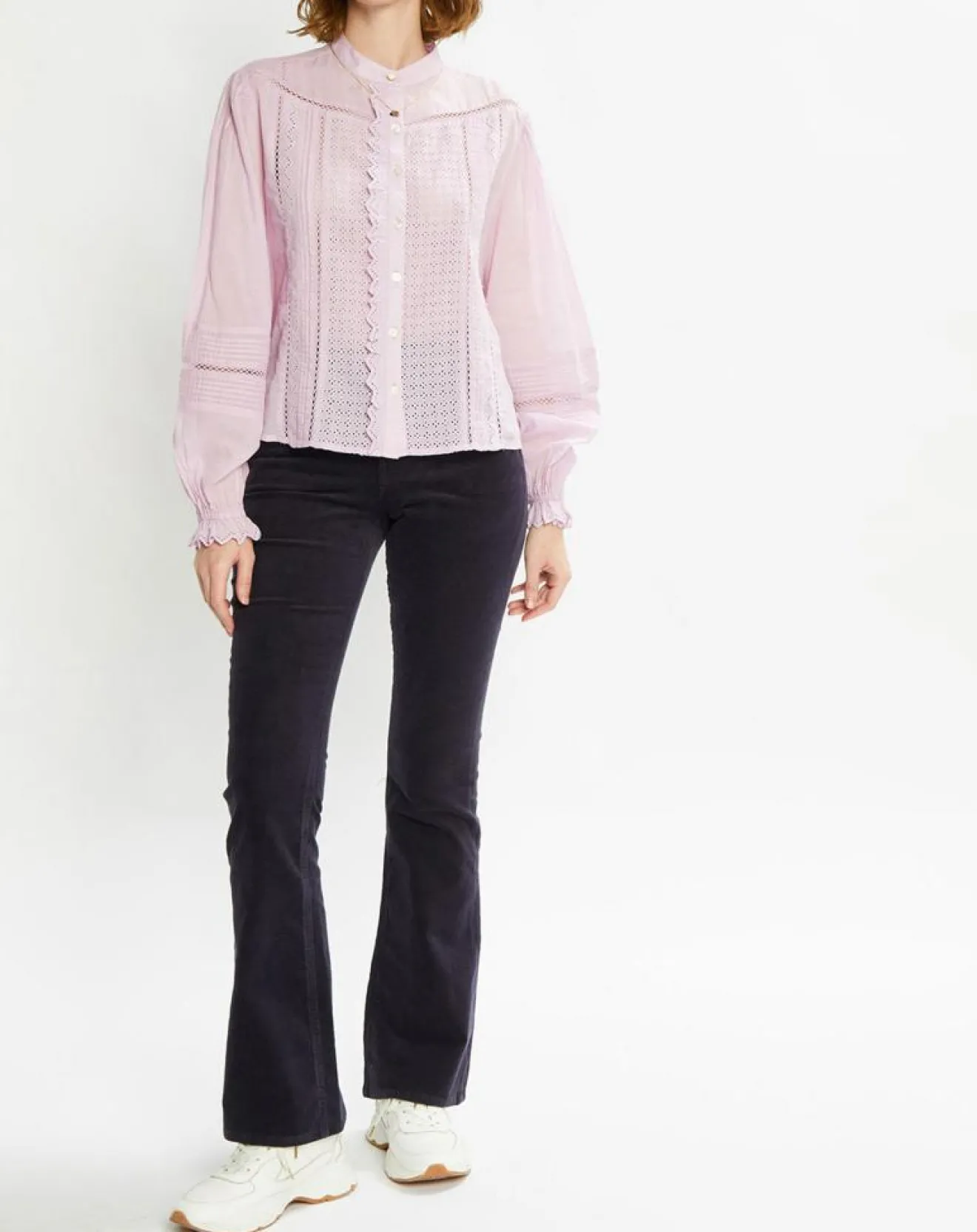 Femme Scotch & Soda Pantalon en Velours Milleraies bleu foncé