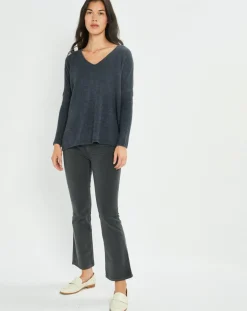 Femme Lauren Vidal Pantalon en Velours Pants bitume