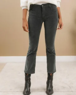 Femme Lauren Vidal Pantalon en Velours Pants bitume