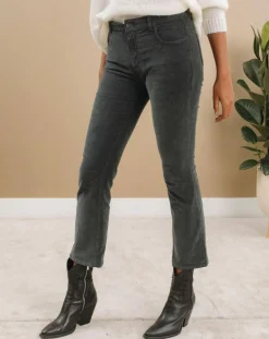 Femme Lauren Vidal Pantalon en Velours Pants bitume