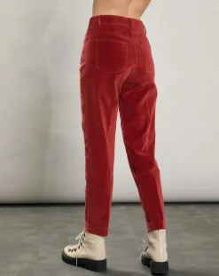 Femme Hartford Pantalon en Velours Pepite piment