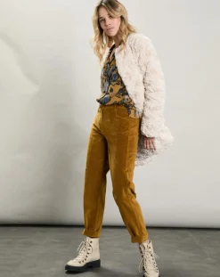 Outlet Hartford Pantalon en Velours Pepite tabac