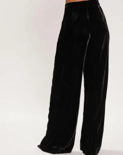 Femme Manoush Pantalon en Velours satiné Princesse noir