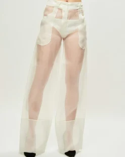 Femme La Perla Pantalon Esprit d'Atelier en Soie écru