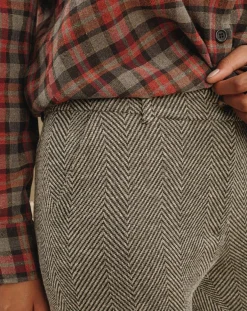 Femme Lauren Vidal Pantalon fin Cloé chevrons sable