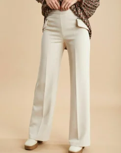 Clearance Lauren Vidal Pantalon flare Muse lait