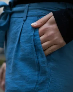 Femme Cuisse de Grenouille Pantalon fluide Cado bleu