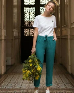 Discount Cuisse de Grenouille Pantalon fluide Cado turquoise