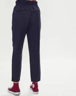Femme Esprit Pantalon fluide taille élastique bleu foncé