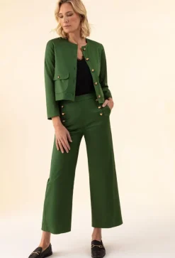 Femme Bleu Blanc Rouge Pantalon Gabriele vert