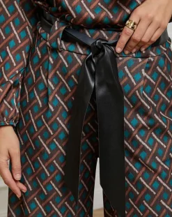 New Alice & Charlotte Pantalon imprimé Camille café