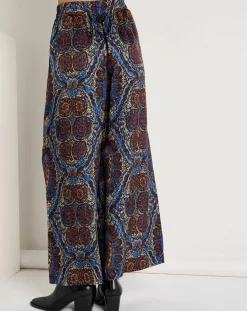 Discount See u Soon Pantalon Julia satiné imprimé bordeaux/bleu