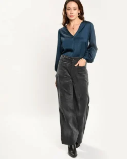 Femme Lauren Vidal Pantalon jupe-culotte Cloé bitume