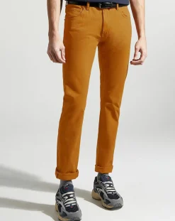 Homme Galeries Lafayette Pantalon Kuflex 5 p flex camel