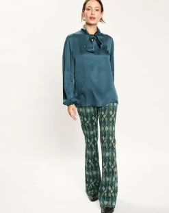 Discount Lauren Vidal Pantalon Kyllie à motifs bleu