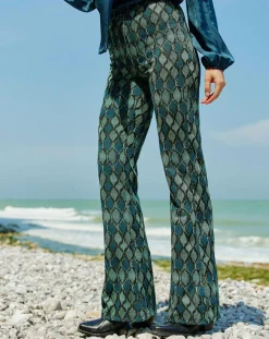 Discount Lauren Vidal Pantalon Kyllie à motifs bleu