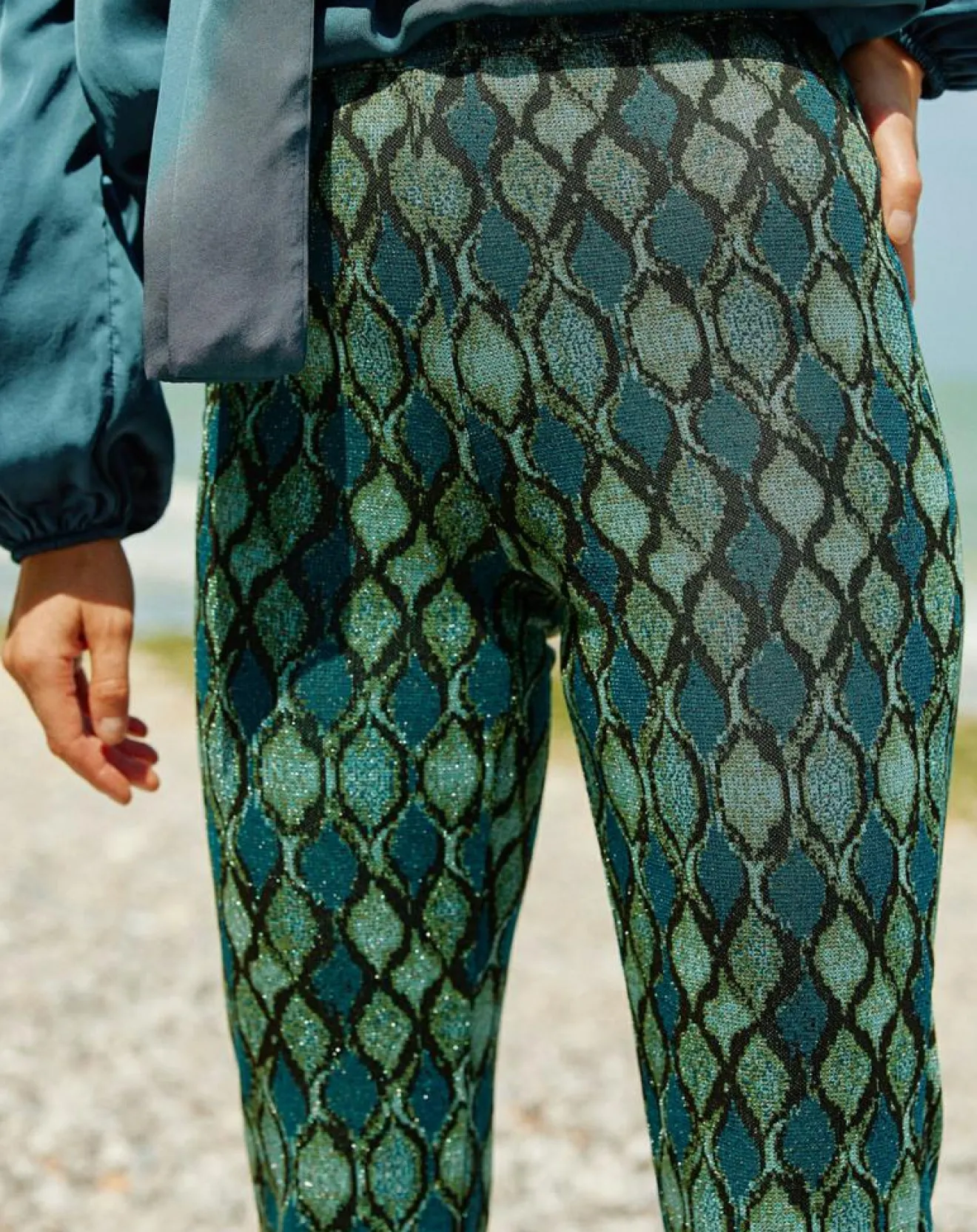 Discount Lauren Vidal Pantalon Kyllie à motifs bleu