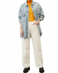 Outlet Marc O'Polo Pantalon large corduroy écru