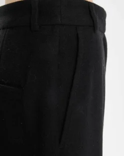 Online Marc O'Polo Pantalon large en Laine mélangée noir