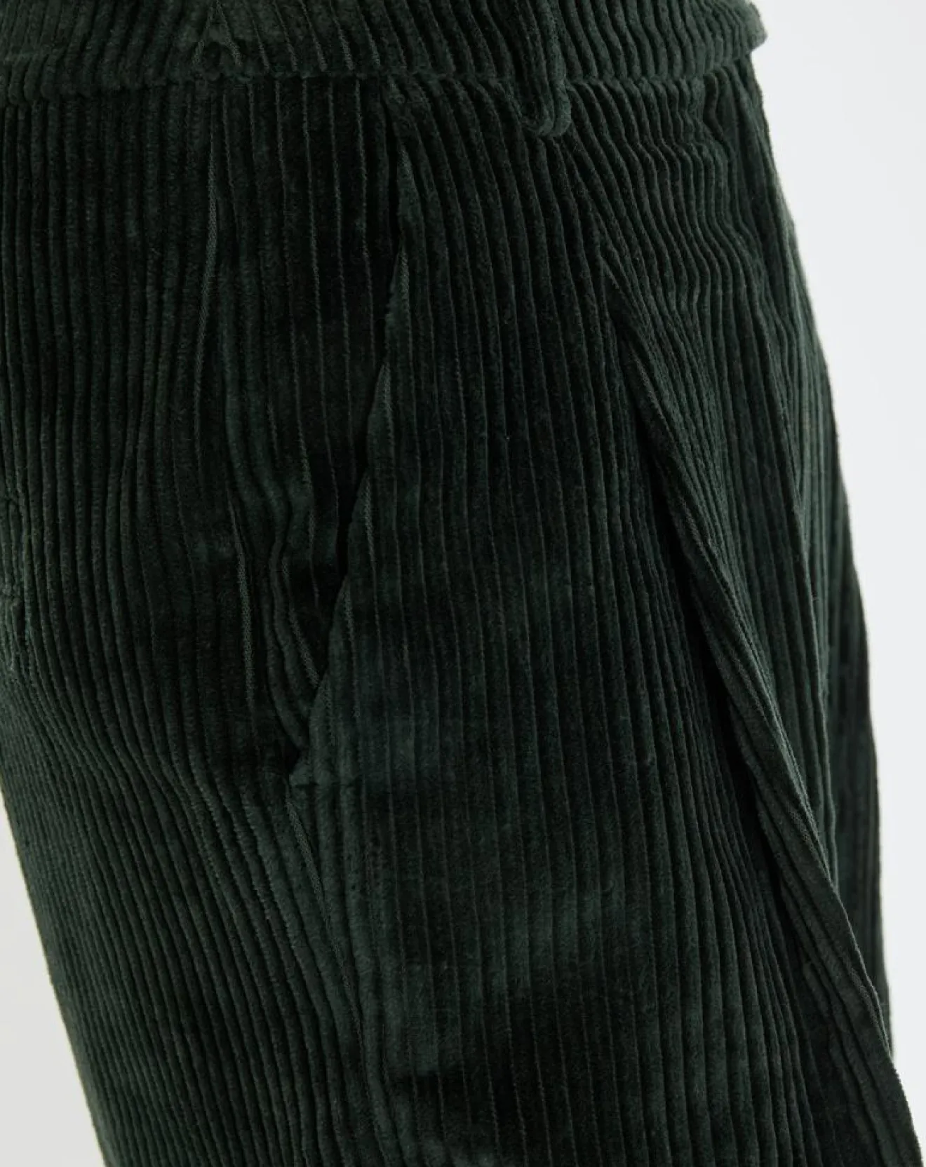 Best Marc O'Polo Pantalon large en Velours côtelé à revers vert foncé