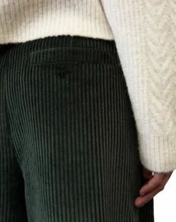Best Marc O'Polo Pantalon large en Velours côtelé à revers vert foncé