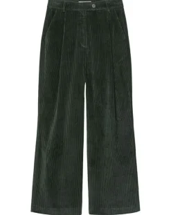 Best Marc O'Polo Pantalon large en Velours côtelé à revers vert foncé