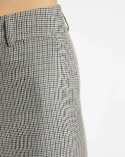 Femme Galeries Lafayette Pantalon large et fluide imprimé pied-de-poule bleu