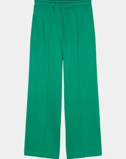 Femme Marc O'Polo Pantalon large pinces taille élastique vert