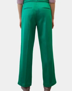 Femme Marc O'Polo Pantalon large pinces taille élastique vert