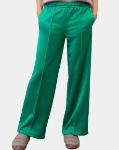 Femme Marc O'Polo Pantalon large pinces taille élastique vert