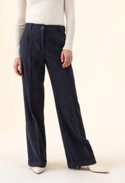New Bleu Blanc Rouge Pantalon Lino bleu