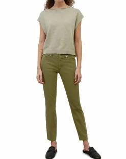 Femme Marc O'Polo Pantalon Mavas en Coton Bio kaki