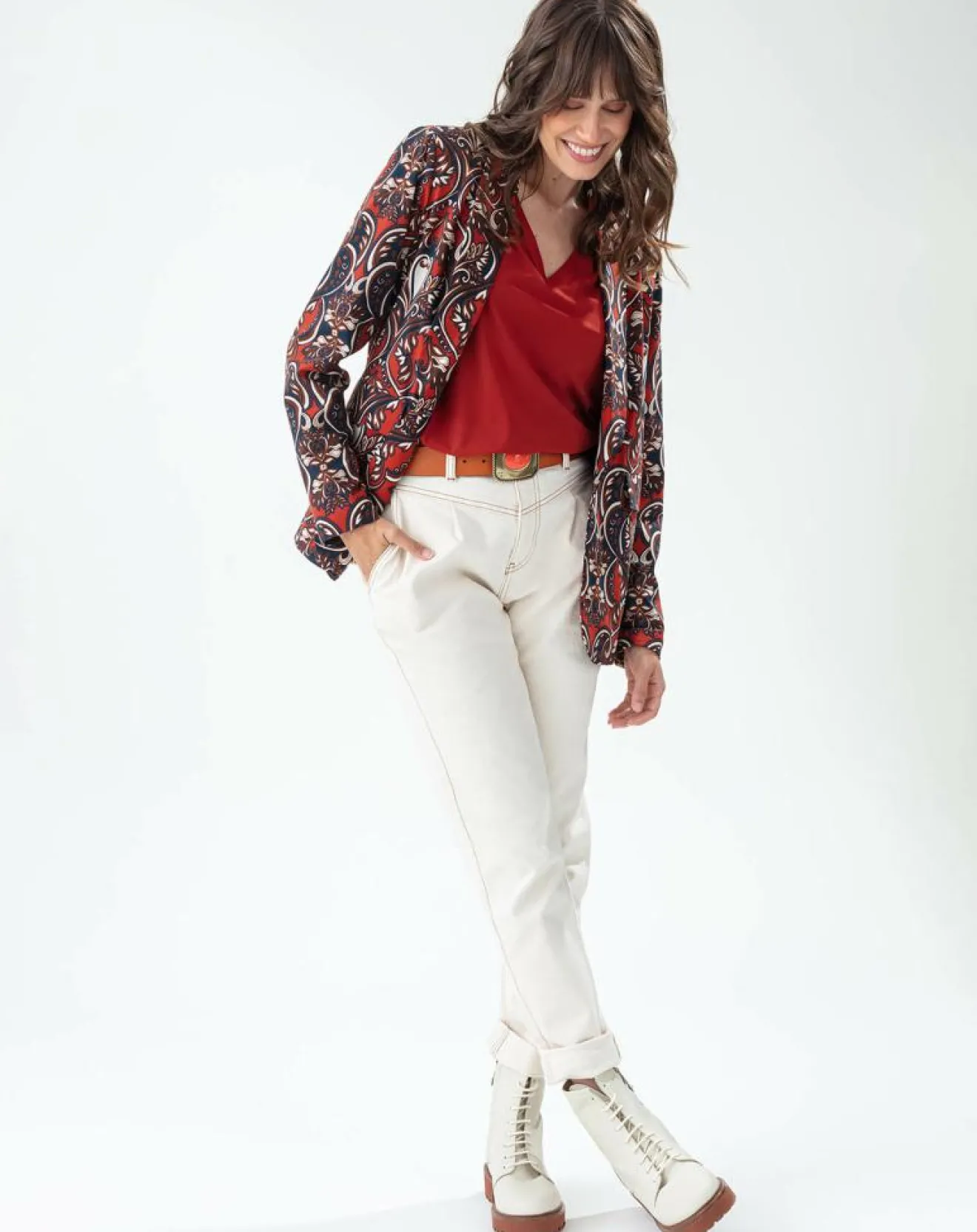 Best Indies Pantalon Naomi naturel/terracotta