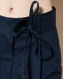 Hot Galeries Lafayette Pantalon paperbag en Coton Gregoria bleu marine