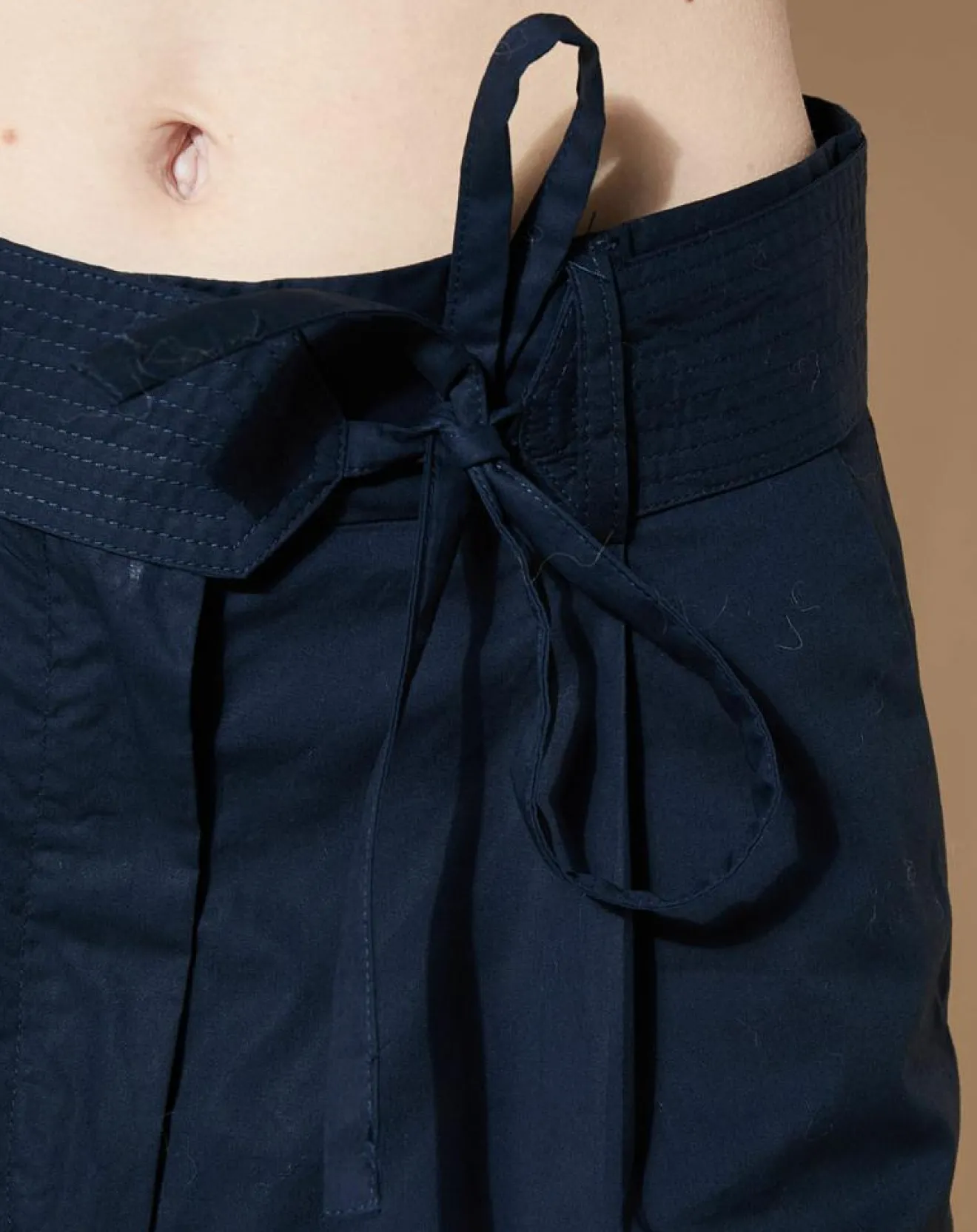 Hot Galeries Lafayette Pantalon paperbag en Coton Gregoria bleu marine