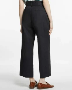 Hot Galeries Lafayette Pantalon paperbag en Coton Gregoria bleu marine