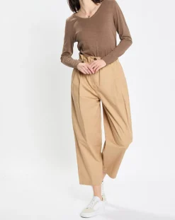 Femme Marc O'Polo Pantalon paperbag pinces beige