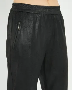 Femme Lauren Vidal Pantalon peau de pêche Tasha noir