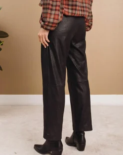 Femme Lauren Vidal Pantalon peau de pêche Tasha noir