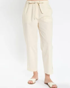 Femme Marc O'Polo Pantalon popeline taille élastique beige