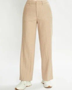 Scotch & Soda Pantalon Regular Fit en Laine mélangée Edie Text beige