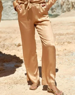 Femme Lauren Vidal Pantalon satiné Soon désert