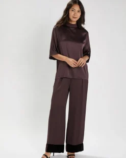 Femme Lauren Vidal Pantalon Shadow raisin