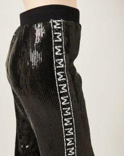 Femme Manoush Pantalon Shiny Run en sequins noir